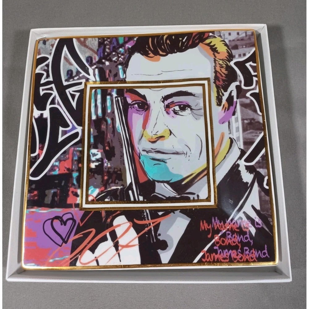 Baci Milano Plate James Bond (Sean Connery) Street Art Collection‎ NIB